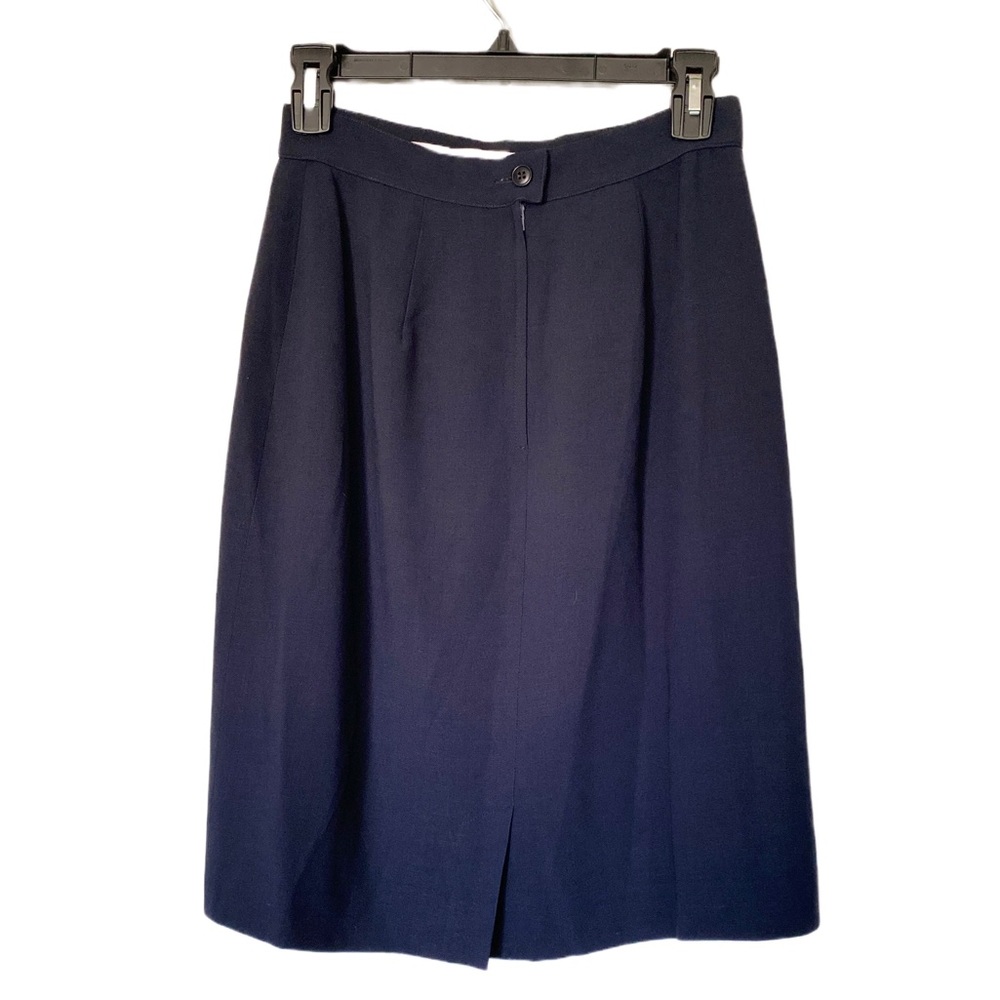 MaxMara 100% Virgin Wool Navy Pencil Skirt - Picture 3 of 10